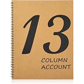 13 Column Ledger Book 8.5 * 11inch Account Book Notebook Columnar Pad Columnar Pad 13 Columns Premium Analysis Pad Kraft Paper Cover 100 Pages for Personal Use Small Business(50 Sheet)
