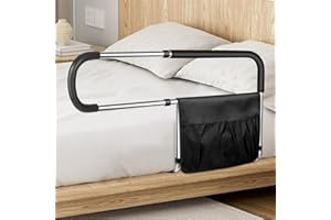 Bed Rails for Elderly Adults Safety, Stainless Steel Bed Assist Rail with Adjustable Side Railings for Seniors Bedside Fall P