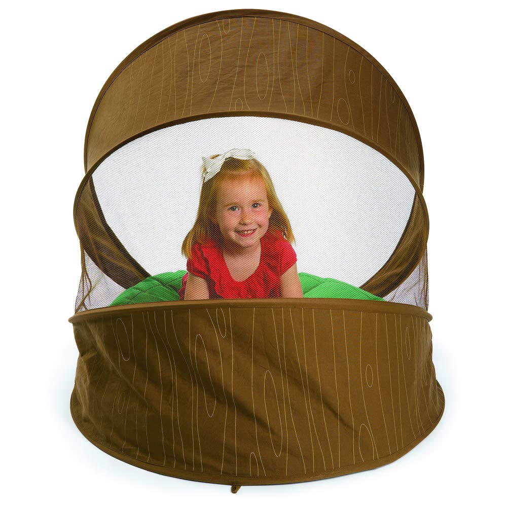 Hideaway Log Chair with Cushion by Environments, Portable Pop-Up Woodland Play Tent, Kids Retreat for Calming Space, Perfect for Quiet Time and Reading