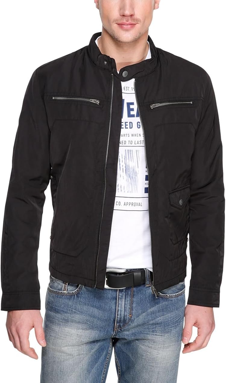 VE-51 Herren Motorradjacke – Schwarz, Größe XXXL, CE-zertifiziert, Mit Wasserdichter Membran