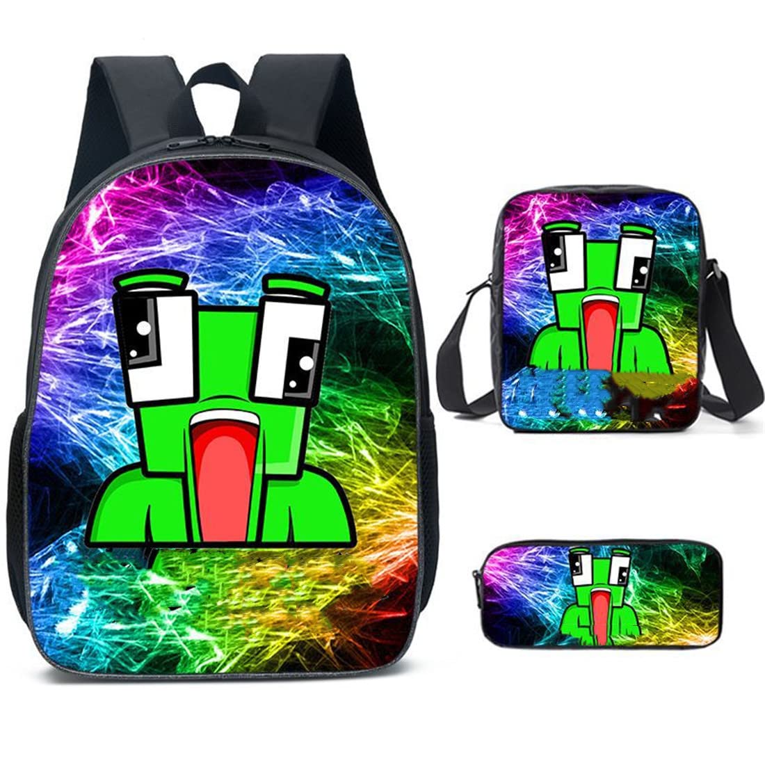 Temolie Kids Backpack with Lunch Box Student Bookbag Shcool Bag Pencil case 3Pcs for Boys and Girls Game Fans Gifts GBP£2888GBP (Color 1)