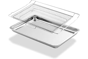 ATGESTORE NX-AA5000RS Air Fryer Tray Replacement for Samsung Oven Parts 24.7 x 16.5 IN Air Fryer Basket DG75-01001C Stainless Steel Air Fryer Oven Rack NE63A6511SS Samsung Oven Accessories 1 Set