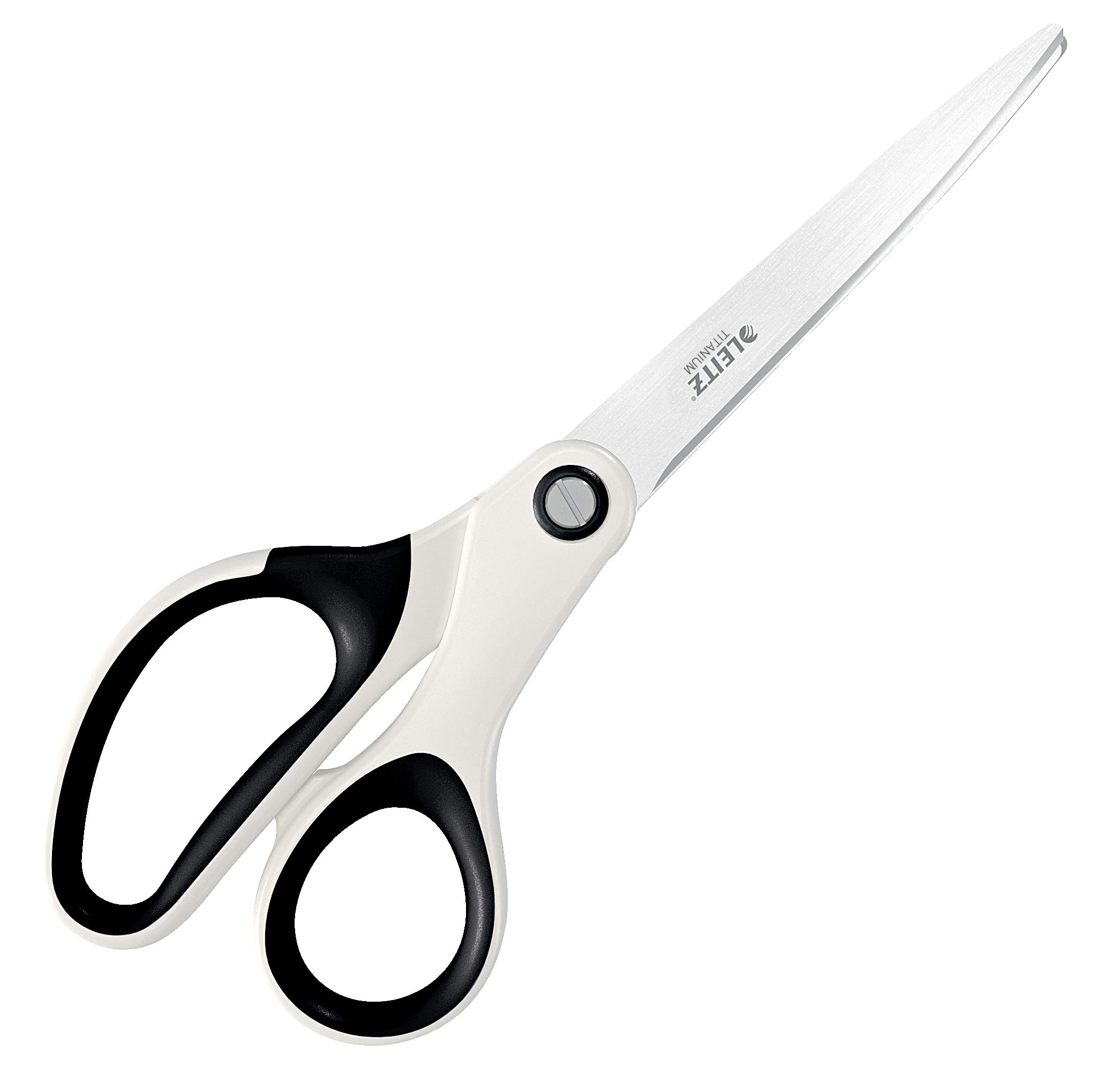 Leitz Titanium Scissors, Right or Left Handed Ambidextrous, 6.7 x 1.5 x 15 cm, Office Stationary, Ergonomic Handle, WOW Range, Pearl White