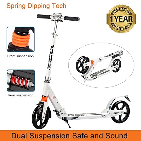 Windwalker Big Wheel Scooter 200 mm Cityroller Kickscooter Klappbar doppelt Dämpfungssystem Tretroller Faltbar Höhenverstellb