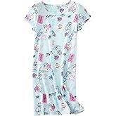SISKIN Nightgowns for Women Cotton Sleep Shirts Womens Nightgown Short Sleeves Print Night Shirts Soft Sleepwear
