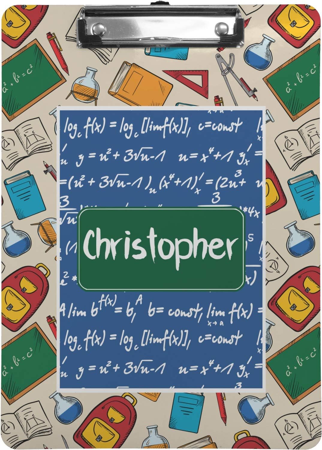 Amazon Com Math Lesson Clipboard Letter Size Personalized Office Products