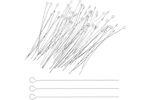 Classicseali 200pcs Head Pins for Jewelry Making,Stainless Steel Headpins for Jewelry Making, 2.76In Eye Pin, for DIY Craft, Bead, Earring, Pendant, Necklace, Bracelet Makings, Silver