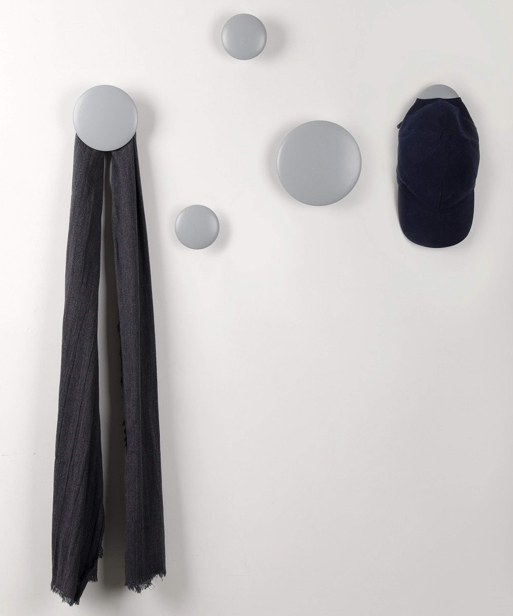 JIYUERLTD Wall Hooks Coat Hooks 5Pcs Dots Hook Door Hanger Hook for The Wall,Living Room,Bathroom,Home Decor. (Gray)