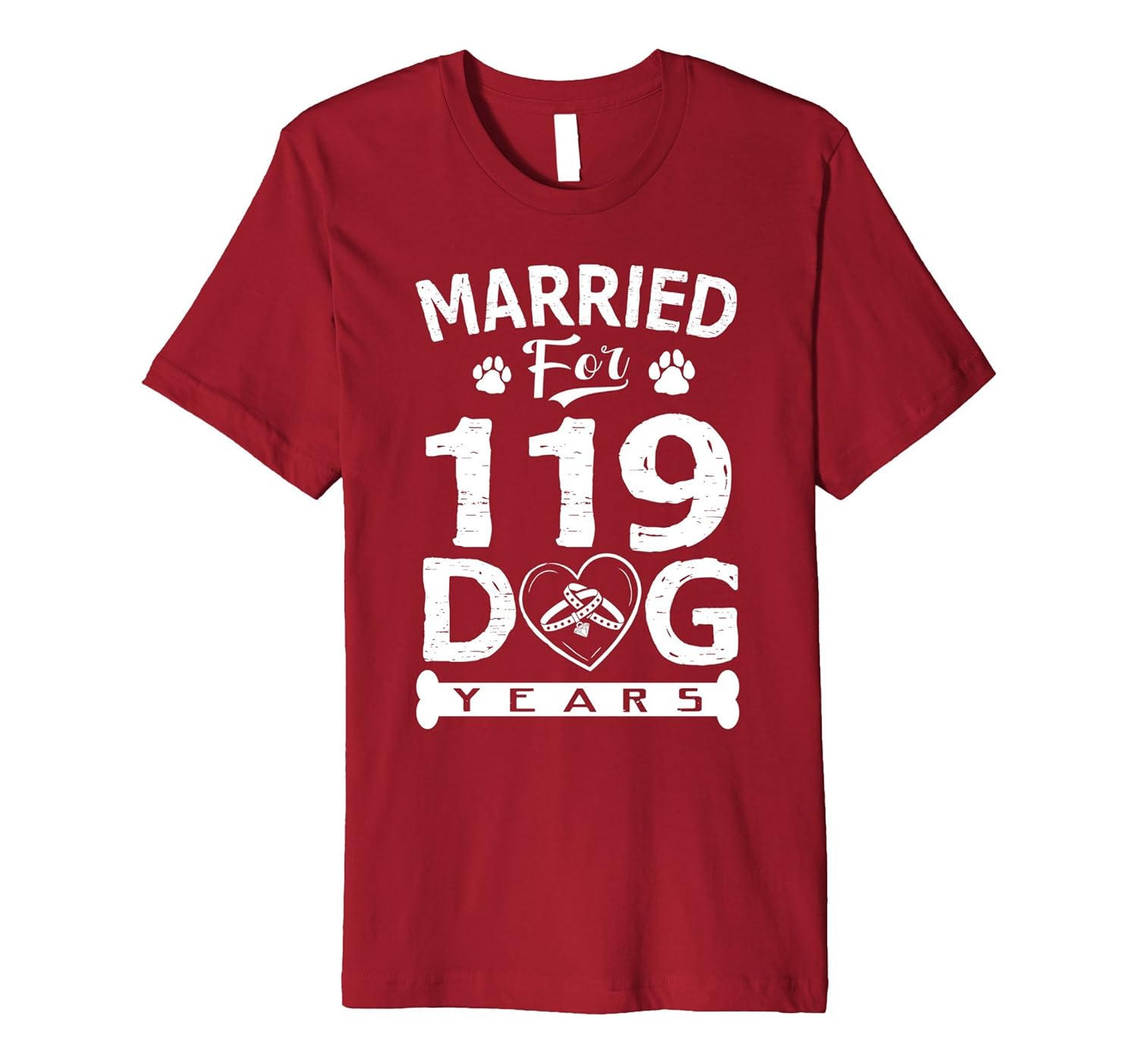 17th Wedding Anniversary T-Shirt Married For 119 Dog Years-ANZ