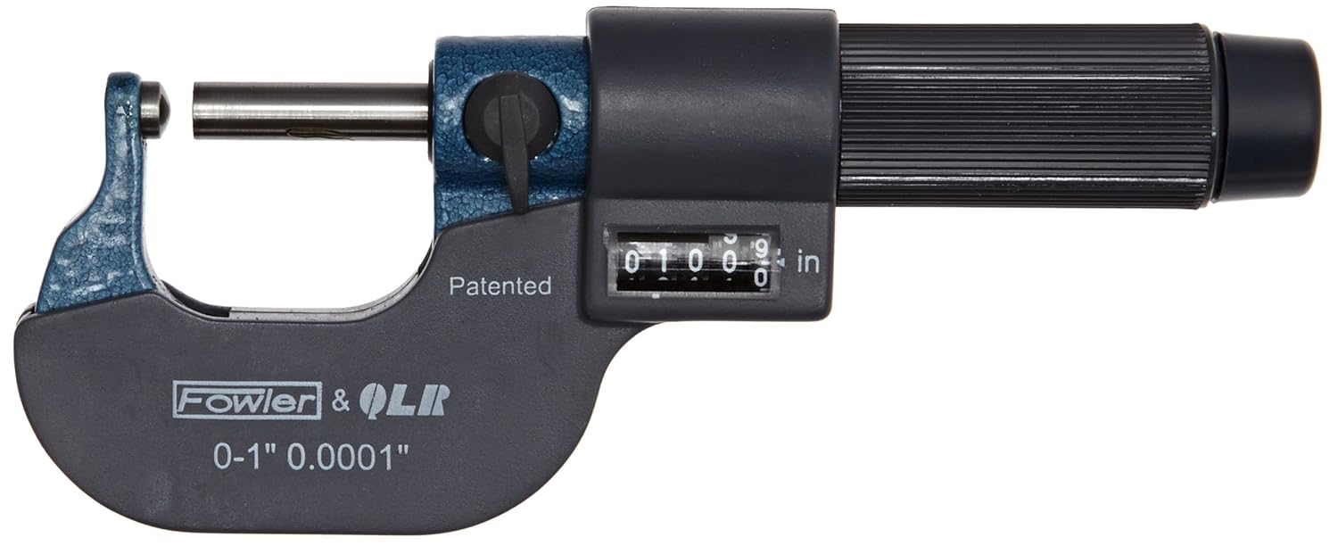 Fowler 52244601 EZRead Single Ball Anvil Digit Micrometer, 01