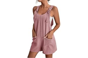 bmkBWO Rompers for Women 2025,Sleeveless Summer Short Jumpsuits Plus Size Strappy Casual Wide Leg Overall Outfits