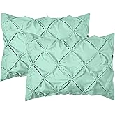 Elegant Comfort 2-Pack Sham Set Pinch Pleat Design, 1500 Premium Hotel Quality Microfiber, Stylish Design-Easy Care, Wrinkle and Stain Resistant, 2-Piece Sham Set, Pleated Standard/Queen, Mint Green