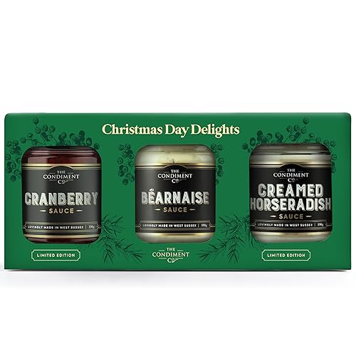 Christmas Day Delights Gift Box - Cranberry, Horseradish & Bearnaise Sauces Bundle | Gourmet Food Gift for Holidays | Perfect Christmas Gift Box