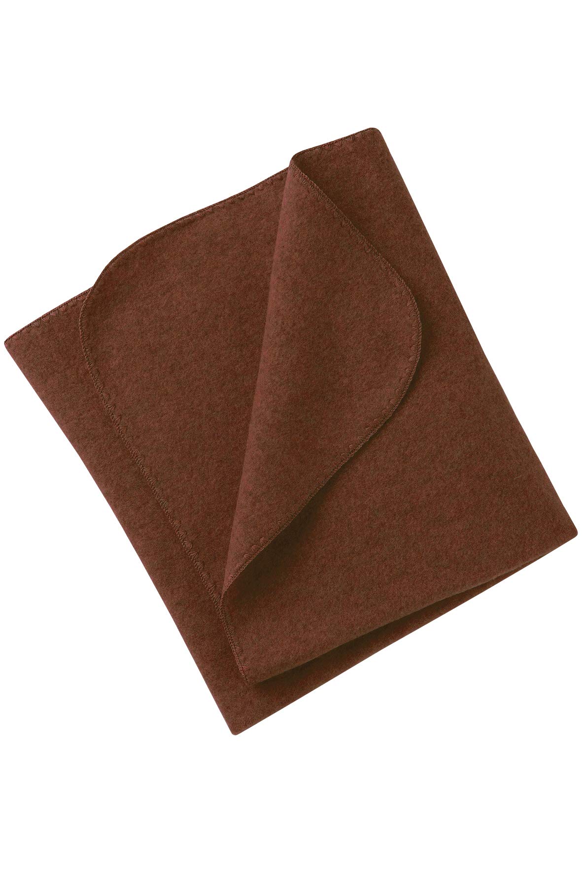 Engel Natural, Baby Fleece Blanket with Shell Edge, 100% Wool (kbT) (80 x 100 cm, Cinnamon Melange) — image 1