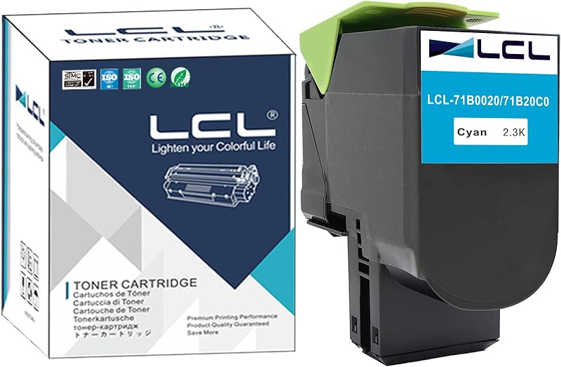 LCL 71B0020 Cyan Toner Cartridge for Lexmark CS317 CX317 CS417 CX417 CS517 CX517