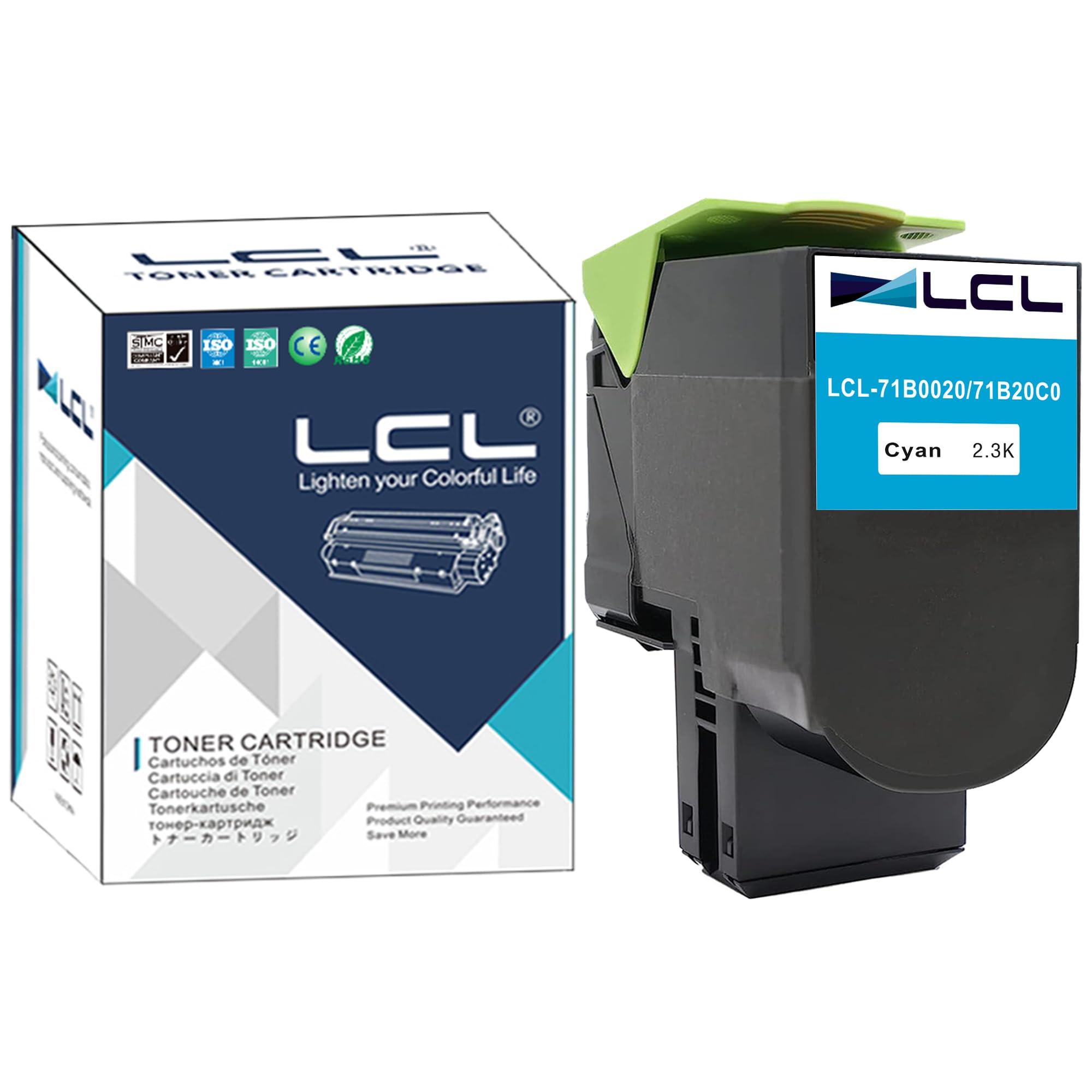LCL Toner Cartridge 71B0020 71B20C0 CS317 CS317dn CX317 CX317dn CS417 CS417dn CX417 CX417de CS517 CS517de CX517 CX517de (1 Cyan) Replacement for Lexmark