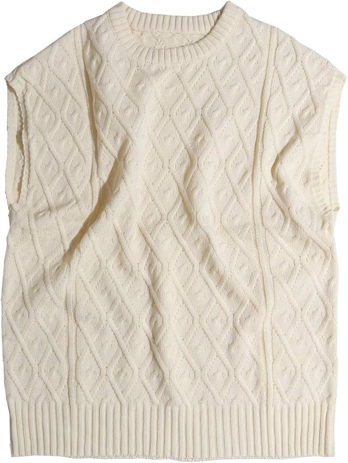 Amazon ニットベスト レディース ゆったり 大きいサイズ ベスト ロング ケーブル編み オフィス トップス 重ね着 薄手 チュニック丈 ベスト 通販