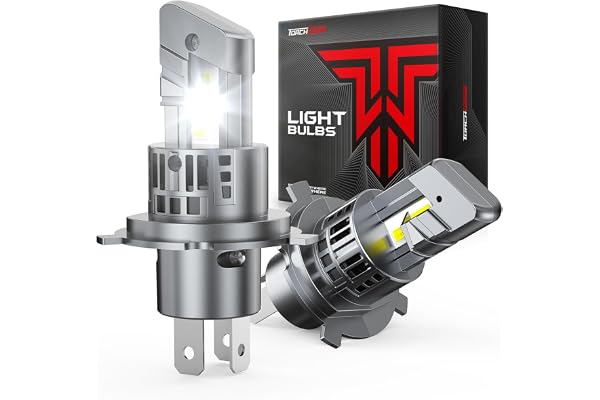 Torchbeam H4 9003 HB2 LED Headlight Bulbs, 1000% Super Brightness 1:1 Mini Size H4 Headlight Bulbs, 6500K Cool White 9003 Hal