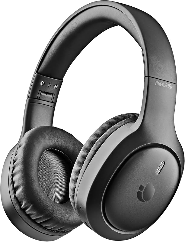Artica Tempest Black - Auscultadores over-ear sem fios compatíveis com tecnologia Bluetooth, autonomia 28h, microfone ENC, IPX5, preto
