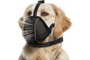 BONTHEE Dog Muzzle,Mesh Soft Muzzle for Small Medium Large Sized Dogs, Adjustable Puppy Muzzles with Collar Prevents Chewing,Biting & Scavenging | Allows Panting, Drinking & Grooming (XL)