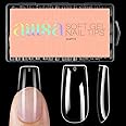 AILLSA Medium Square Nails Tips 504PCS Clear Soft Gel Nail Tips False Full Cover Nail Tips for DIY Home Salon Gift, Pre-shaped Gelly Press On Fake Nail Tips for Nail Extension (10sizes)