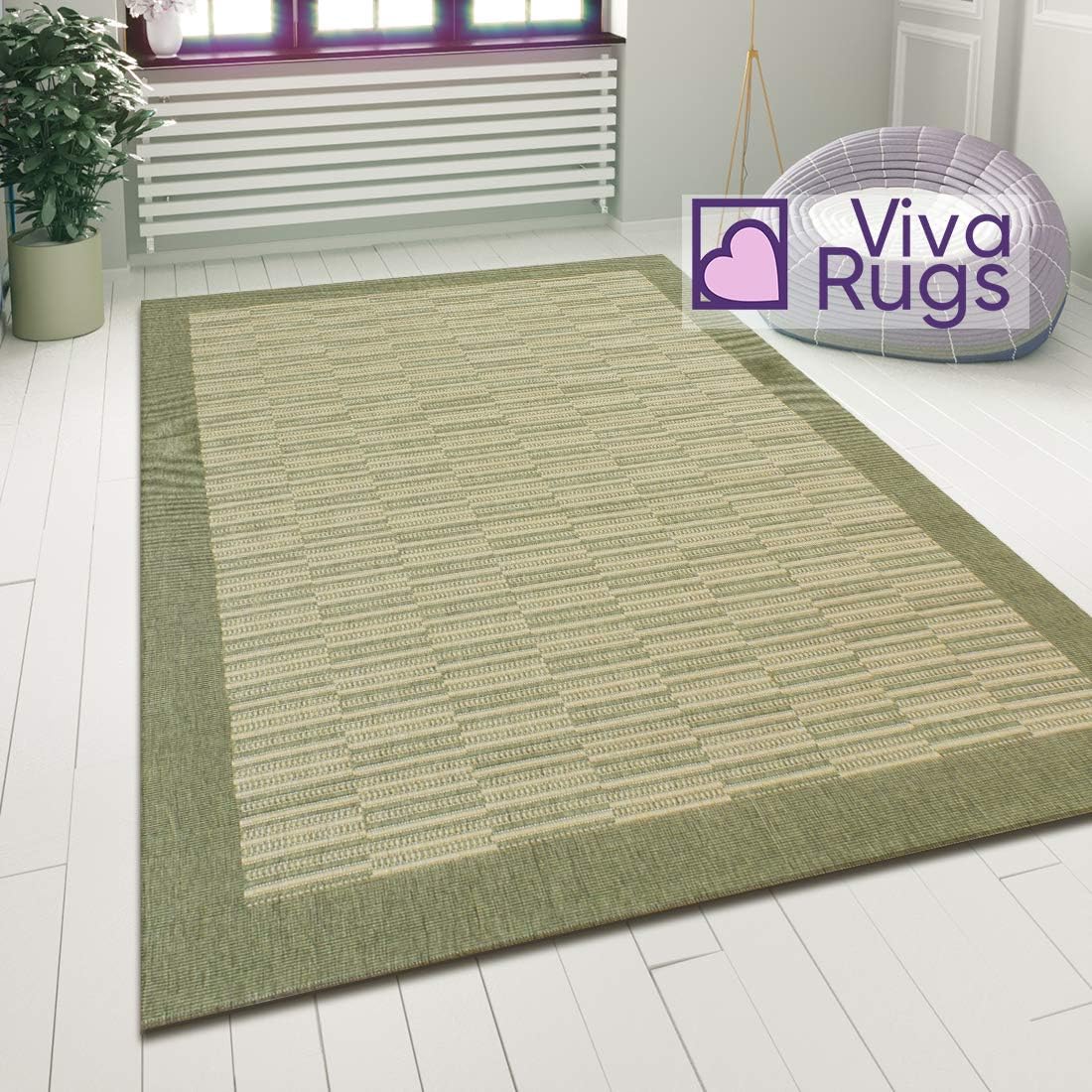 viva-rugs-green-beige-patterned-rug-hard-wearing-floor-mat-120x170cm