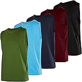 Real Essentials 5 Pack: Boys Dry-Fit Active Athletic Performance Tank Top