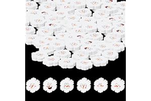 ANGOLIO Winter Snowflake Mini Erasers for Kids 60P White Snowman Face Expression Bulk Pencil Erasers 3D Desk Puzzle Stationery Student Classroom Rewards Game Prizes Christmas Goody Bag Stocking Filler