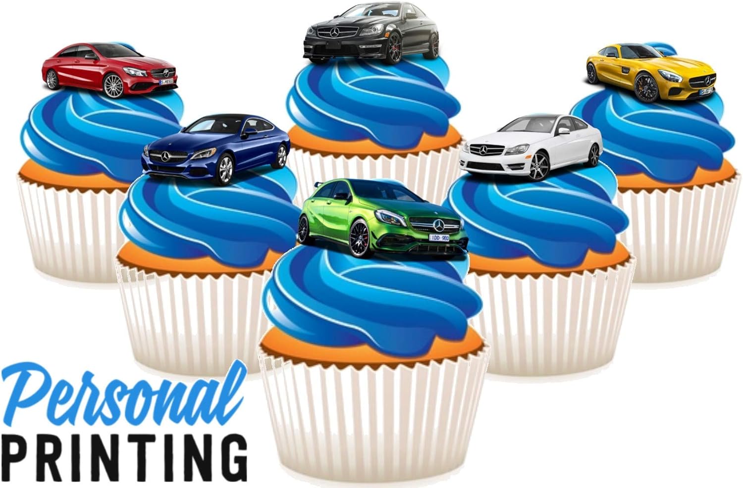 Pp Mercedes Benz Lot De 6 Decorations Comestibles Pour Gateaux Fournitures De Loisirs Creatifs Cuisine Et Maison Loclic Com