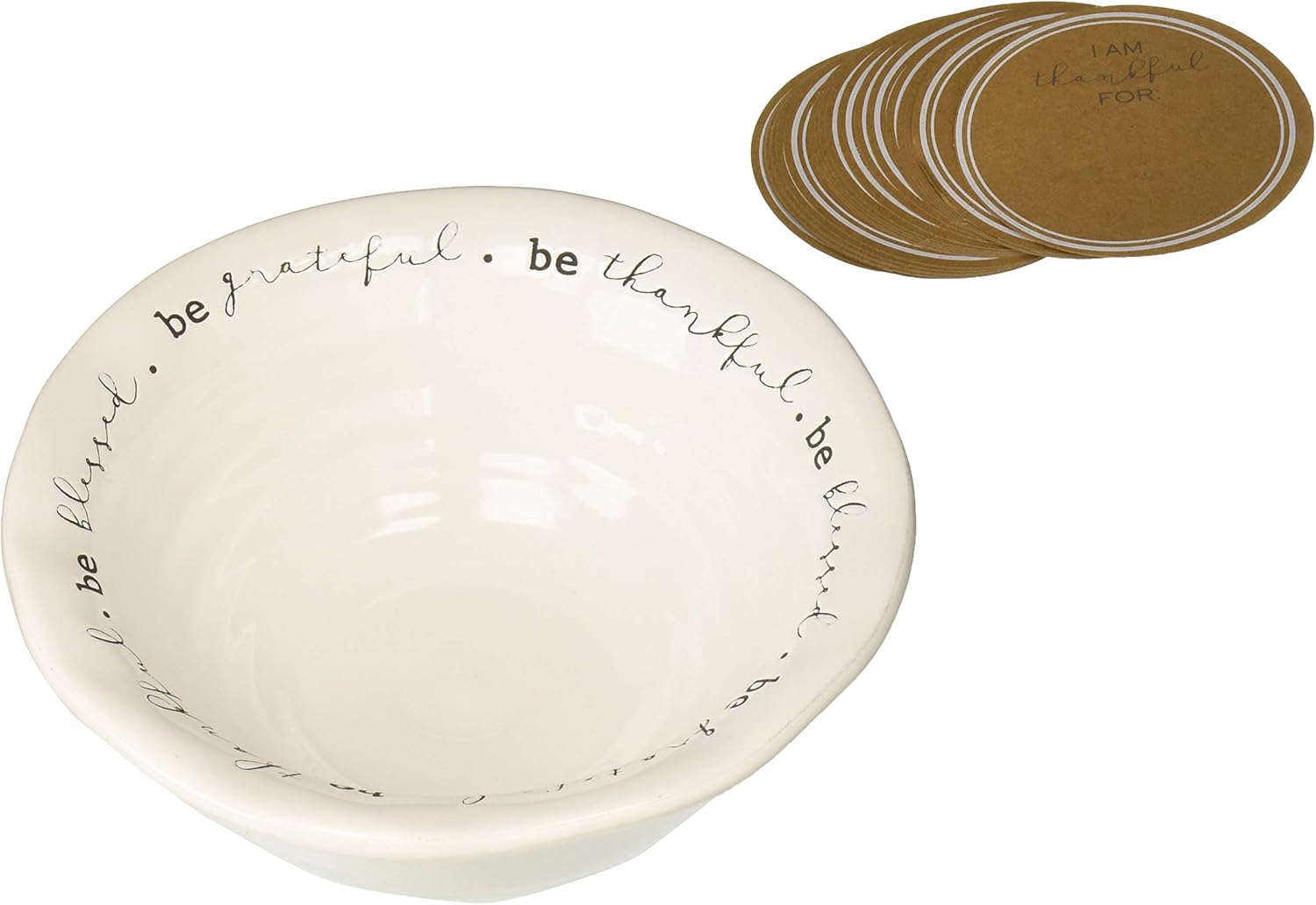 Mud Pie 4605038 Thankful Tradition White Dolomite Set