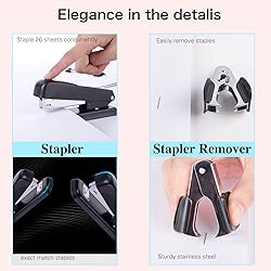ChezMax Black Desk Accessory Kit Includes Stapler