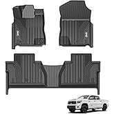 3W Floor Mats Fit for Toyota Tundra 2014-2021 (Only for CrewMax Cab), TPE All Weather Custom Fit Floor Liner for Tundra Accessories SR5/TRD/Limited 1st and 2nd Row Full Set Car Mats Easy Clean, Black