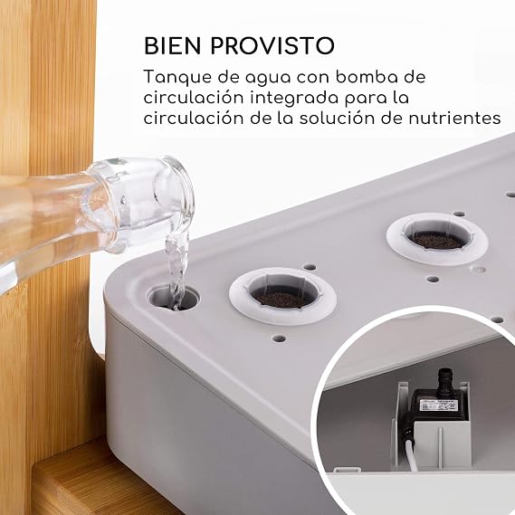 Blumfeldt Urban Bamboo Jardín hidropónico - Huerto, Sistema para ...