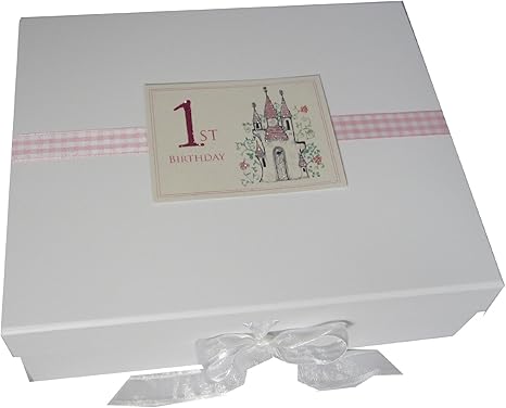 White Cotton Cards Princess Castle Age 1 caja de recuerdo grande (rosa): Amazon.es: Bebé