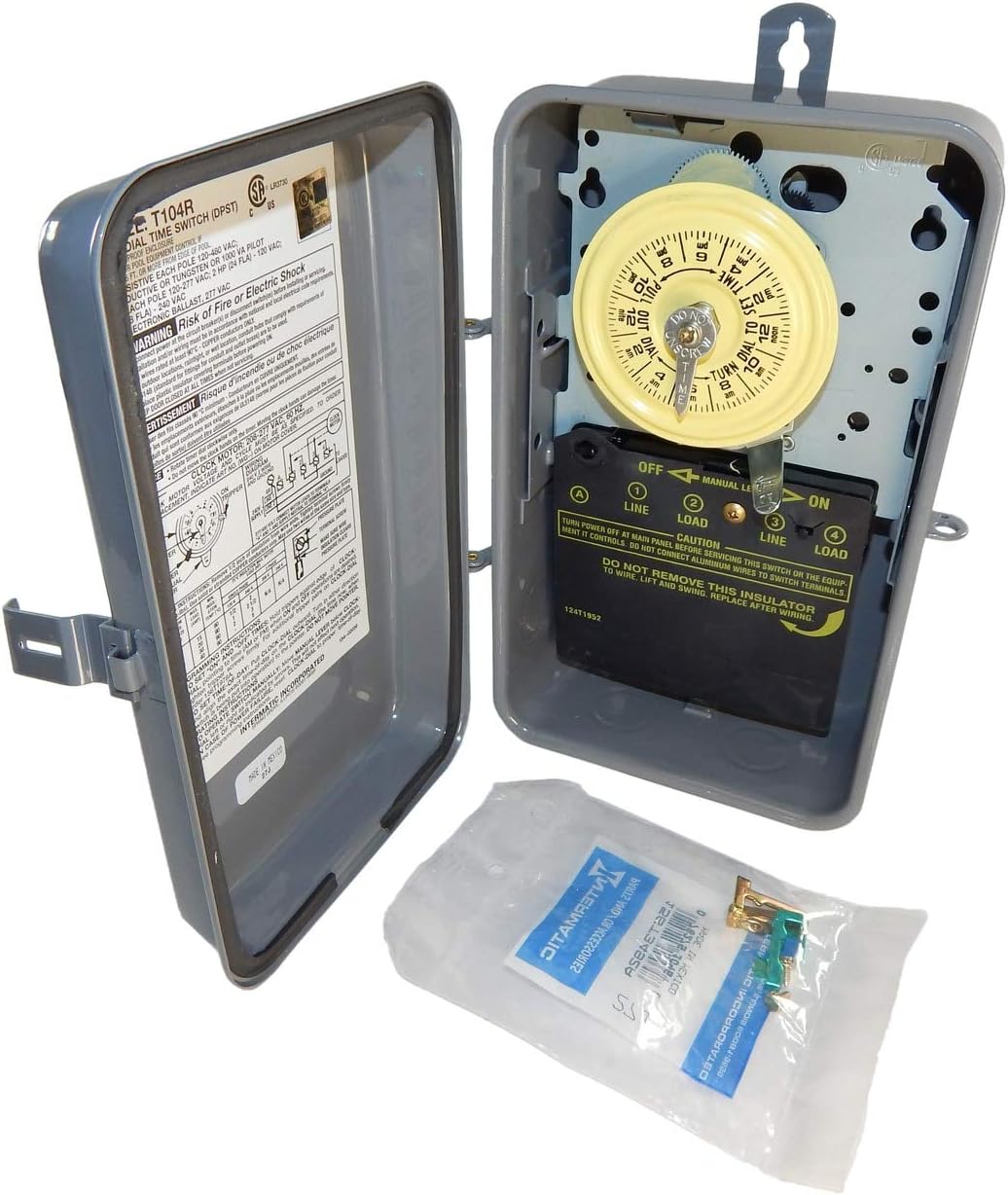 Intermatic T104R Steel Enclosure 208277V DPST Multi Use Timer