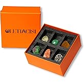 OLETIACISI Premium Abundance Crystal Set - 6 Natural Healing Stones for Success & Wealth with Elegant Gift Box & Guidebook