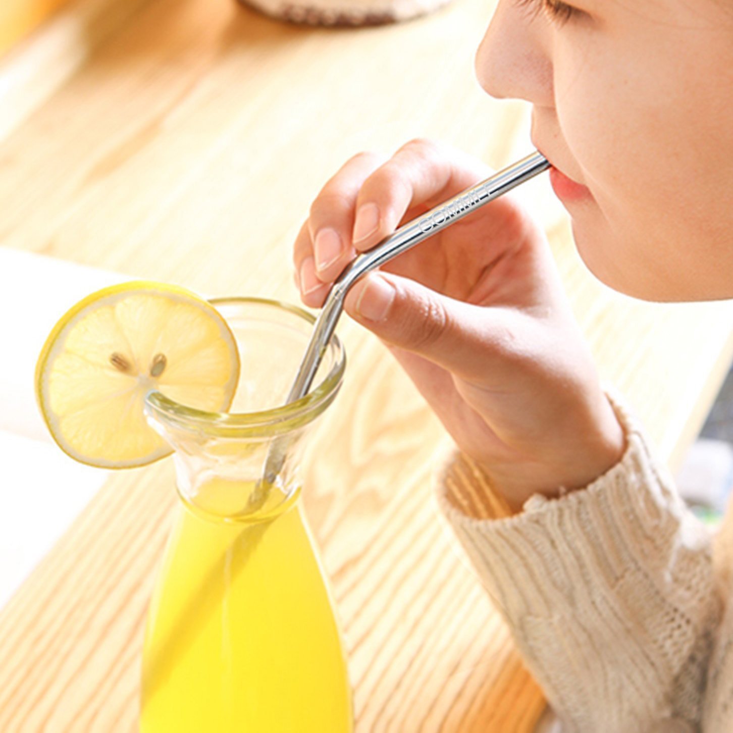 Stainless Steel Straws FDA Approval, GOMMLE Reusable Metal Drinking Straws, 10.5\