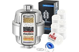 BEATI FAUCET Shower Filter for Hard Water - Shower Water Filter - Shower Head Filter - Water Softener to Remove Chlorine and Fluoride - 6 Replacement Cartridges -20 Stage,BTHF- 06