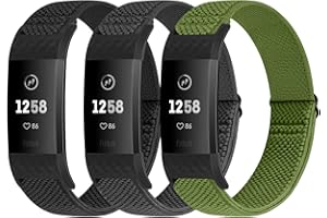 Puhuite Bands Compatible with Fitbit Charge 2 Bands for Women Men, Classic & Special Edition Adjustable Stretchy Nylon Replacement Strap Wristbands for Fitbit Charge 2