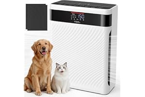 Air Purifier for Home with Pets, H13 HEPA & Washable Filter, Helps Capture Pet Hair, Dander, Dust & Odors, PM2.5 Sensor Smart