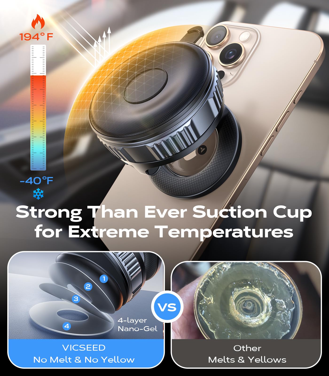 VICSEED 2026 Upgraded Car Phone Holder for Magsafe Car Mount [85 LBS Strongest Suction] Vacuum Magnetic Phone Holders for Your Car 360° Adjustable Car Phone Mount for iPhone 17 Pro Max 16 15 14 13 12