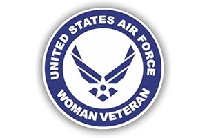 EDWARD & CO Sticker US Air Force Woman Female Veteran Decal United States Army Military for Car Truck Window Laptop Bumper Flag 4"