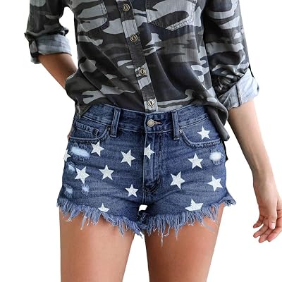 July Patriotic Denim Shorts Womens 
