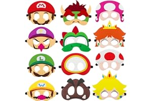 ALIREA 12Pcs Game Masks Party Favors for Kids, Hot Game Themed Party Supplies Cartoon Dress Up Costumes Mask Masquerade Cosplay Birthday Gifts for Boys Girls