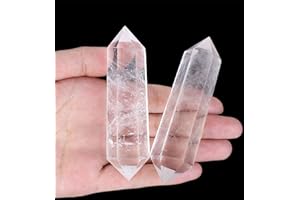 YATOJUZI 3.5" Clear Quartz Healing Crystals Wand Natural Crystals and Healing Stones Large Hexagonal Clear Quartz Crystal Points for Meditation Divination Reiki Energy Balancing 1PCS