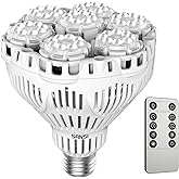 SANSI Dimmable Grow Light Bulb Full Spectrum, High PPFD 40W (600 Watt Equiv) with Remote, Auto On Off Timing 4 8 12 Hrs, Ener