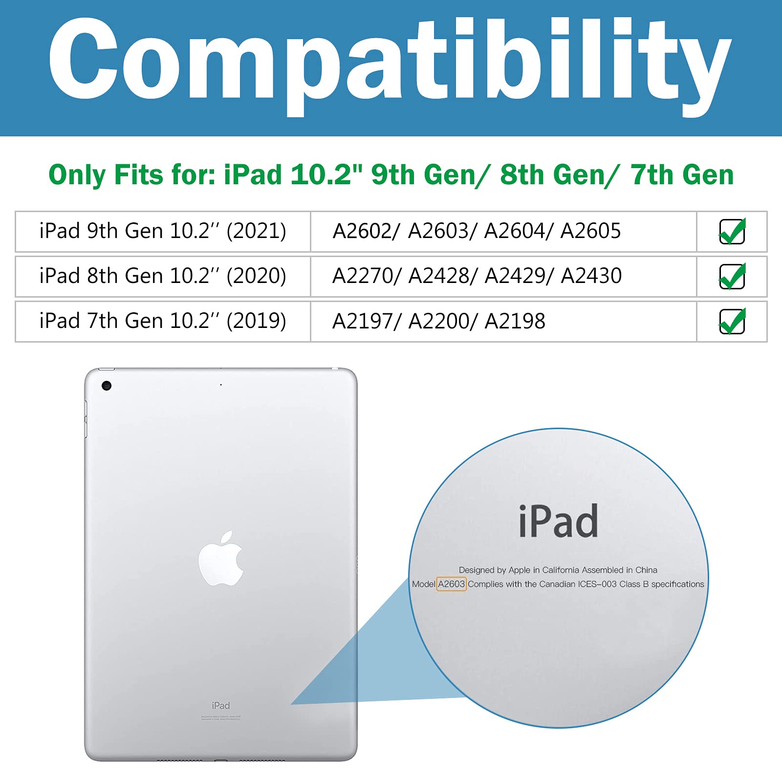 ProCase 2 Pack Screen Protector for iPad 9th 8th 7th Generation 10.2 Inch (2021/2020/2019), Tempered Glass Film for A2602 A2603 A2270 A2197 -Clear