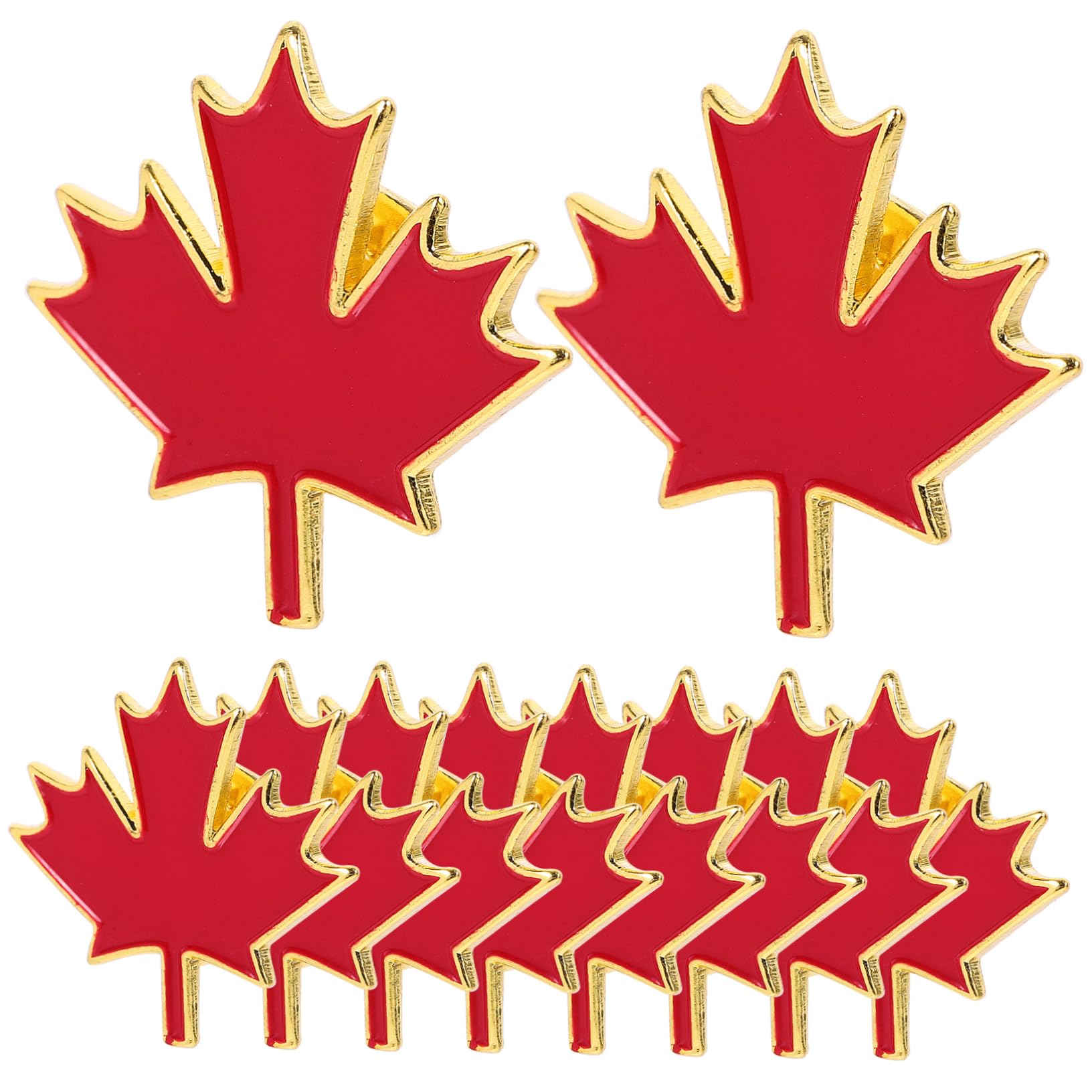 NUOBESTY 10pcs Canada Pins Maple Leaf Brooch Canada Canadian Country Red Maple Leaf Lapel Pin Maple Leaf Jewelry for Men Women