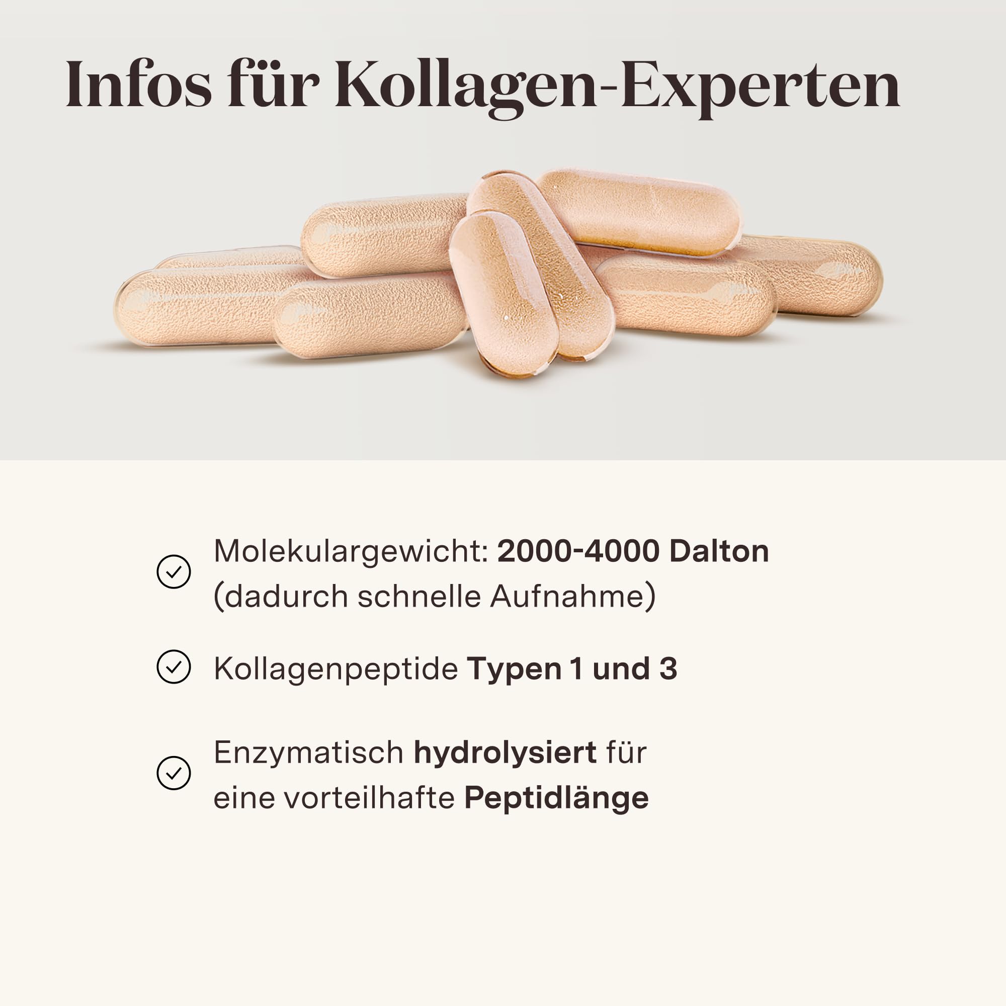 Glow25® Kollagen Kapseln hochdosiert [180 Kapseln] mit Hyaluronsäure und Vitamin C | Premium Collagen Complex | Laborgeprüft 6