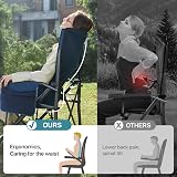 EVER ADVANCED Oversized Folding Camping Chair with Lumbar Support 230KG Blue view 2